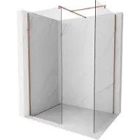 Mexen Kioto Paroi de douche à l'italienne 135 x 120 cm, transparent, or rose - 800-135-202-60-00-120