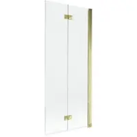 Mexen Mist Paroi de douche à 2 volets, droite 80 x 150 cm, transparent, or - 8A9-080-002-50-00-P
