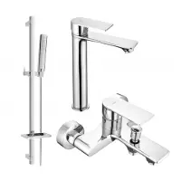 Mexen Royo SET Mélangeur lavabo + bain avec accessoires DQ72, chromé (72213DQ72-00)