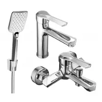 Mexen Saber R62 Mélangeur lavabo et baignoire avec accessoires, chrome (72103R62-00)