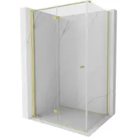 Mexen Mist-F T cabine de douche pliable gauche 70 x 80 cm, transparent, or brossé - 8A6T-070-080-55-00-L