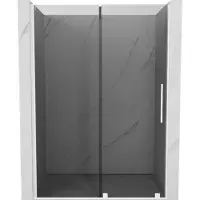 Mexen Porte de douche coulissante Velar 160 cm, graphite, blanc - 871-160-000-41-20
