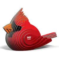 Eugy Puzzle 3D « Oiseau cardinal » - jouet animalier en carton durable