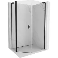 Mexen Mist L cabine de douche pentagonale asymétrique pivotante 80 x 100 cm, transparent, noir - 8A8L-080-100-70-00