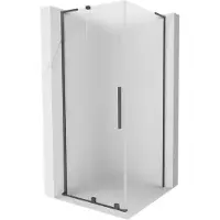 Mexen Velar L Cabine de douche Porte coulissante 110 x 110 cm, satinée, brossée Gun Gray - 871-110-110-33-66