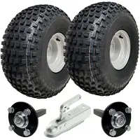 Parnells 22x11,00-8 Kit de remorque quad ATV à boutons Roues Essieux Capacité de charge 310 kg