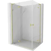 Mexen Mist-H L Duo cabine de douche battante 120 x 115 cm, transparent, or brossé - 8A5L-120L-115P-55-00