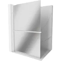 Mexen Kioto+ L paroi de douche avec tablette à poser 100 x 200 cm, miroir, blanc - 800-100-123-20-50