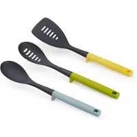 Joseph Joseph Duo Ensemble d'ustensiles 3 pices avec porte-outils intgrs : utilisation sans rayures sur les ustensiles de cuisine antiadhsifs
