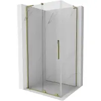 Mexen Cabine de douche Velar L, 110x90 cm, verre transparent doré