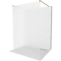 Mexen Kioto paroi de douche 130 x 200 cm, verre laiteux 8 mm, cuivre brossé - 800-130-002-65-30