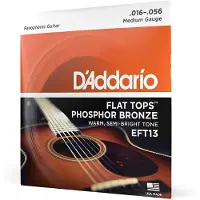 D'Addario Cordes de guitare - Cordes pour guitare acoustique - Flat Tops Phosphor Bronze - Pour guitare 6 cordes - Son chaud et semi-brillant - E