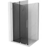 Mexen Velar L paroi de douche à l'italienne 100 x 200 cm, graphite 8 mm, chrome - 871-100-003-43-01