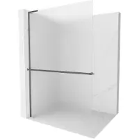 Mexen Kioto+ L paroi de douche avec étagère Walk-in 70 x 200 cm, givré, gun metal - 800-070-123-95-30