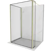 Mexen Kioto Walk-In Paroi de douche 3 pièces, 140x110cm, or & noir