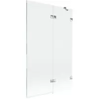 Mexen Lunar Porte de baignoire pliante 2 vantaux droite 110 x 150 cm, transparente, chrome - 897-110-100-01-00-P