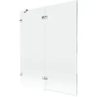 Mexen Lunar Porte de baignoire pliante à 2 vantaux, gauche 140 x 150 cm, transparente, chrome - 897-140-100-01-00-L