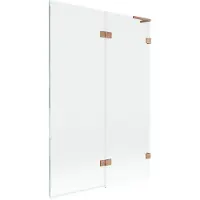 Mexen Lunar L Paroi de douche à 2 panneaux, droite 120 x 150 cm, transparent, cuivre brossé - 897L-120-100-65-00-P