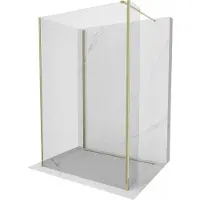 Mexen Kioto Duschwand Walk-in 125 x 95 x 30 cm, transparent, doré - 800-125-095-221-50-00-030