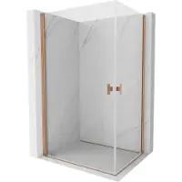 Mexen Cabine de douche pivotante Mist-B Duo 85 x 70 cm, transparent, cuivre brossé - 8A2-085-070-65-00
