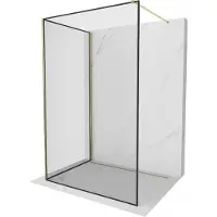Mexen Kioto Paroi de douche Walk-in 140 x 90 cm, motif noir, or - 800-140-212-50-70-090