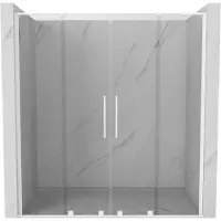 Mexen Velar L Duo porte de douche coulissantes 180 cm, transparentes, blanches - 871-180-003-02-20