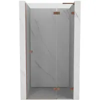 Mexen Lunar L Porte de douche battante droite 80 cm, transparente, cuivre brossé - 834L-080-000-65-00-P