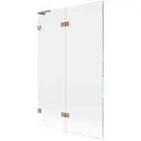 Mexen Lunar L Paroi pliante pour baignoire à 2 volets, gauche 110 x 150 cm, transparent, cuivre brossé - 897L-110-100-65-00-L