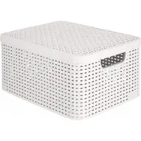 Curver Panier avec couvercle - - Style M - 38.6 x 28.7 x 17 cm - Plastique - Gris clair