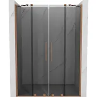 Mexen Velar Duo Porte de douche 150cm Graphite Cuivre brossé