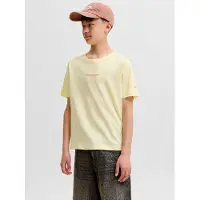 Jack & Jones Junior T-Shirt bleu-gris / jaune pastel / taupe / noir