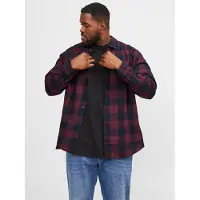Jack & Jones Gingham Plus Size Long Sleeve Shirt Bleu 5XL Homme