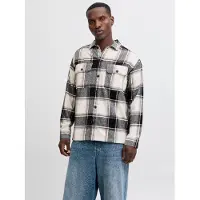 Jack & Jones Chemise 'JJECharge' beige / crème / gris chiné / noir