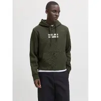 Jack & Jones Sweat-shirt 'JJECorp' écru / olive / blanc