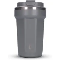 Castagnola Thermos Cup - Coffee Mug To Go - Travel Mug for Coffee and Tea - Tea Mug - 380 ML - Stainless Steel - Grey - Octagon