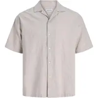Jack & Jones Ebreeze Linen Blend Resort Short Sleeve Shirt Beige 2XL Homme