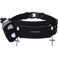 Fitletic Ceinture d'hydratation 1 gourde 350ml et portes gels noir