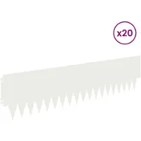 vidaXL Bordure de jardin, 20 pièces, 103 x 25 cm, acier, blanc