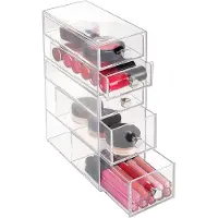 SmartaSaker Boîte de Stockage iDesign Drawers Tower avec 5 Tiroirs Transparent (17,8 x 8,6 x 25,1 cm)