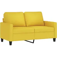 vidaXL Canapé à 2 places Jaune clair 120 cm Tissu