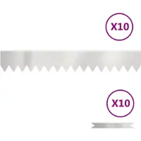 vidaXL Bordure de pelouse, 10 pièces, argent, 100 x 0,05 x 15 cm, acier inoxydable