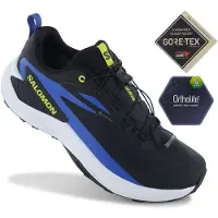 Salomon - Chaussures de trail en GORE-TEX - Genesis GTX Black/Bluing/Acid Lime - Taille 43 1/3 - Noir