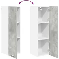 vidaXL Armoire suspendue avec porte Riga Gris béton 30 x 31 x 100 cm