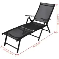 vidaXL Bain de soleil pliable aluminium noir