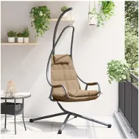 vidaXL Chaise uf suspendue Taupe 94 x 107 x 196,5 cm Acier