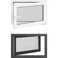vidaXL Fenêtre de cave RISOR 80 x 70 cm PVC et verre, couleur anthracite