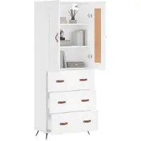 vidaXL Highboard blanc 69,5x34x180 cm Bois composite