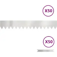 vidaXL Bordure de pelouse, 50 pièces, argent, 100 x 0,05 x 15 cm, acier inoxydable