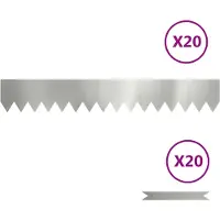 vidaXL Bordure de pelouse, 20 pièces, argent, 100 x 0,05 x 15 cm