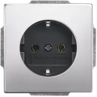 Busch-Jaeger Prise , Pur, acier inoxydable, 1 pièce